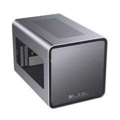 乔思伯（JONSBO）V8 电脑mini侧透机箱 itx全铝台式游戏迷你水冷主机箱小 支持240水冷 银色