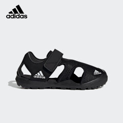 adidas阿迪达斯2021春夏季男小童户外徒步儿童运动包头凉拖鞋魔术贴耐磨FX4203黑色34码/210mm/2