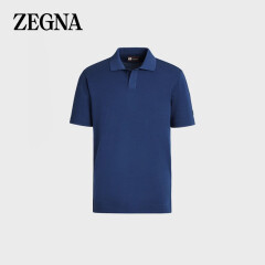 杰尼亚（Zegna） 21秋冬 男士蓝色羊毛短袖Polo衫 VY394-ZZT612-B07-S