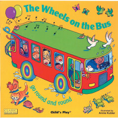 预售 英文原版 廖彩杏书单推荐 儿歌纸板洞洞书The Wheels on the Bus 巴士轮系列