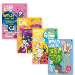 罗尔德达尔 英文原版 Roald Dahl 查理和巧克力工厂 玛蒂尔达 读本延申 活动贴纸书 4册套装