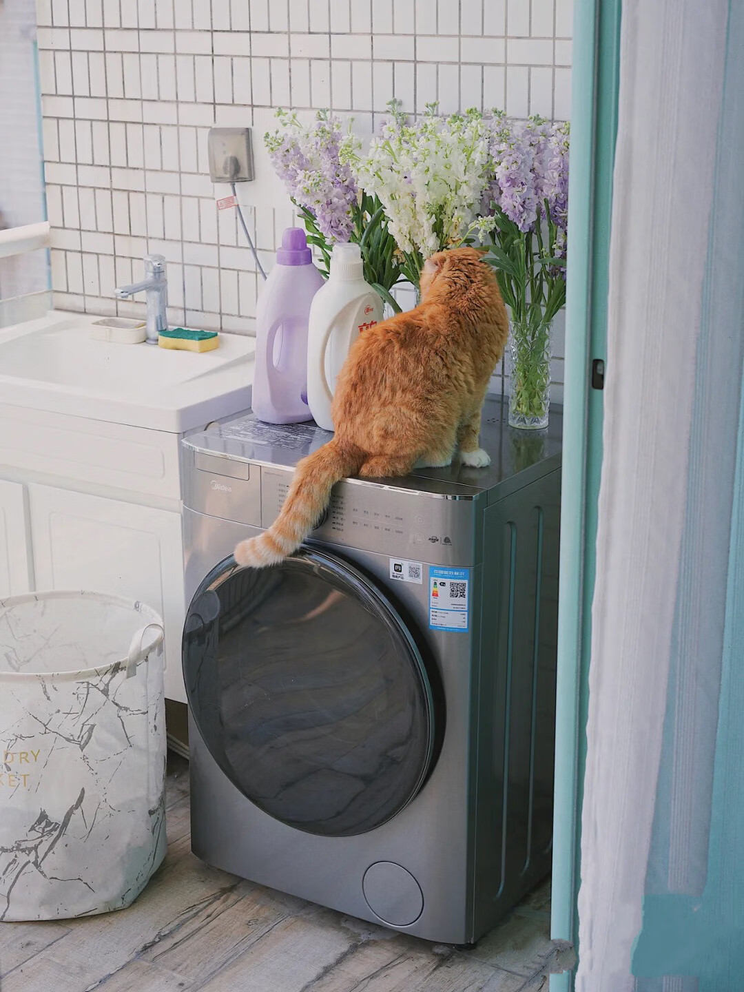 美的滚筒洗烘一体洗衣机MD100VT717WDY5