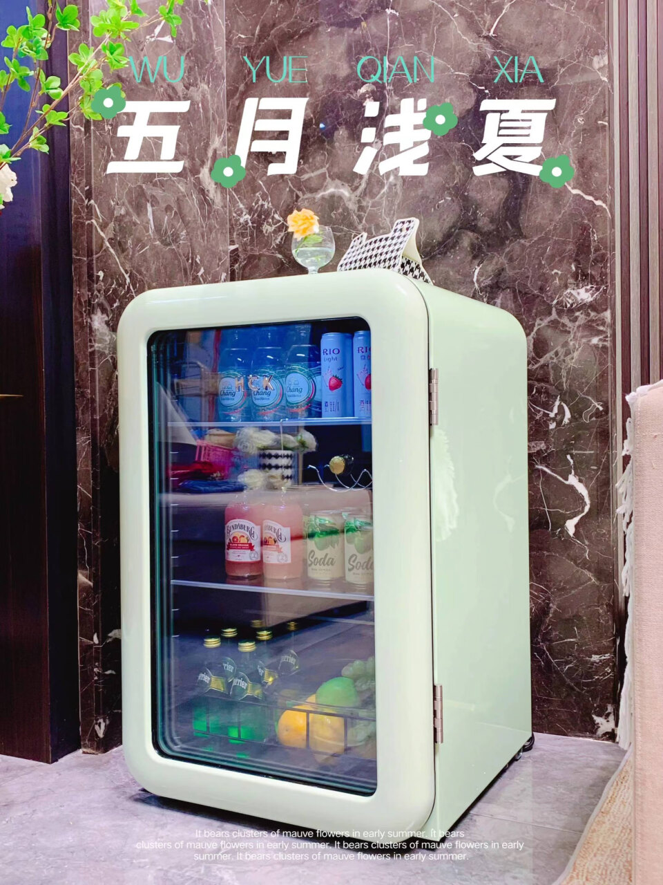 哈士奇冰吧单门家用冷藏冰吧茶叶保鲜柜冰箱迷你型恒温大容量立式冷柜小冰柜家用SC-130RBA-S薄荷绿,第4张