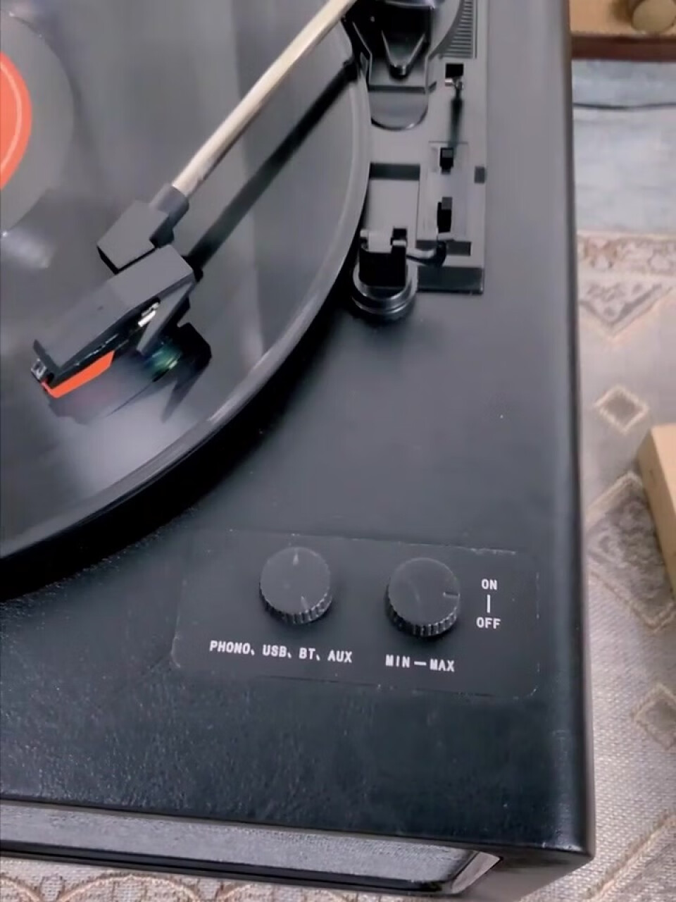 梵珐尼（fanfani） RS5000黑胶唱片机 复古留声机桌面HIFi系统内置音响复古专业唱机 标准版 黑色皮革款 单机 三年质保,第3张