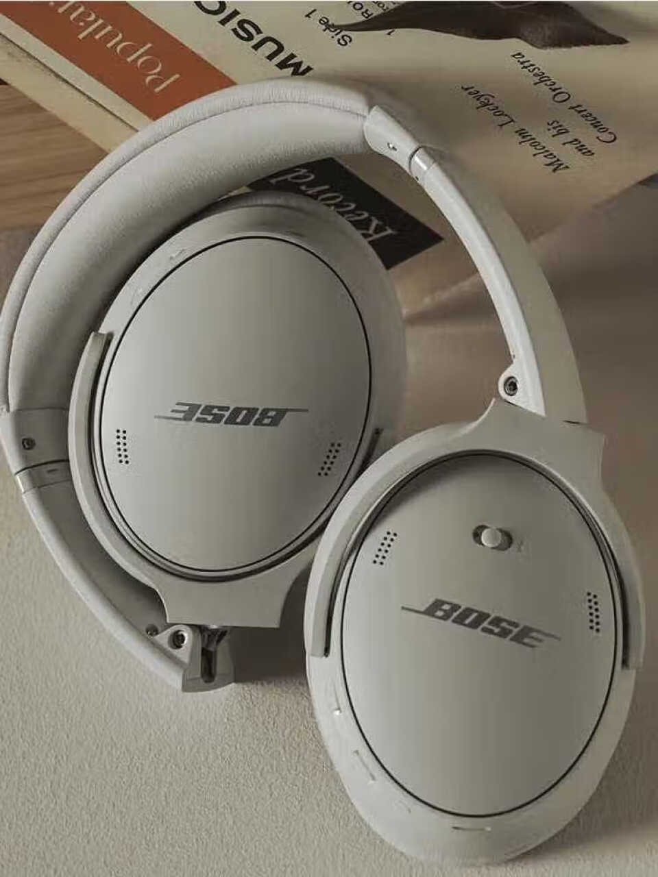 Bose QuietComfort 45 主动降噪蓝牙耳罩式头戴耳机博士无线QC45游戏消噪头戴耳麦 QC45 雾白,第4张