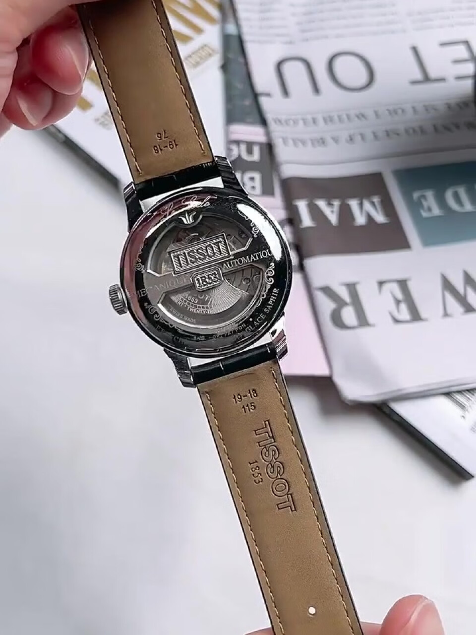 天梭(TISSOT)瑞士手表 经典力洛克系列皮带机械商务男士腕表送男友T006.407.16.033.00(tissot手表),第5张