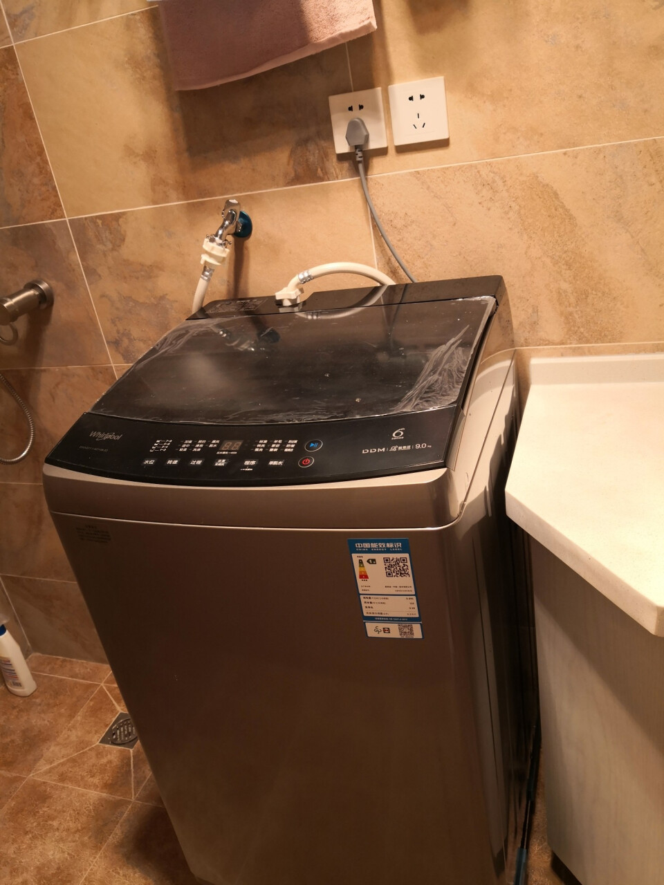 惠而浦（whirlpool）9公斤全自动波轮洗衣机X9系列大容量流沙金钻石内桶EWVP114018G(惠而浦(whirlpool)k7 扫地机价),第2张