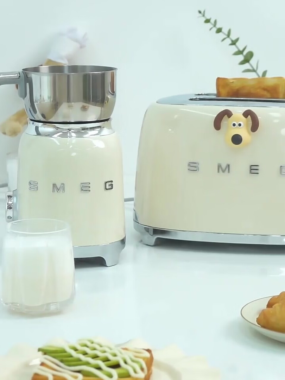 SMEG 斯麦格 意大利进口 复古烤面包机不锈钢 吐司机多士炉 TSF01多色可选 奶白色,第3张