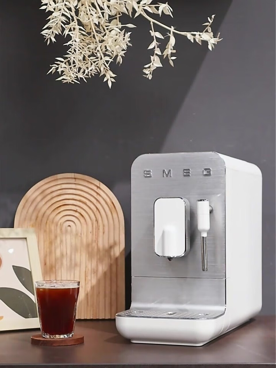 SMEG 斯麦格 意大利意式咖啡机全自动家用 蒸汽打奶泡 磨豆机咖啡豆研磨机 BCC02 白色,第4张