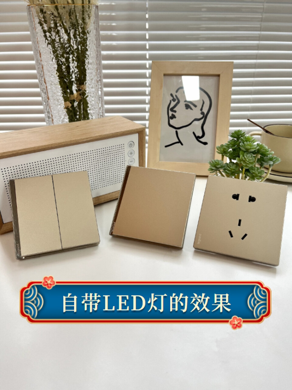 罗格朗 LEGRAND 仕典米兰金无边框大面板双开单控开关,第6张