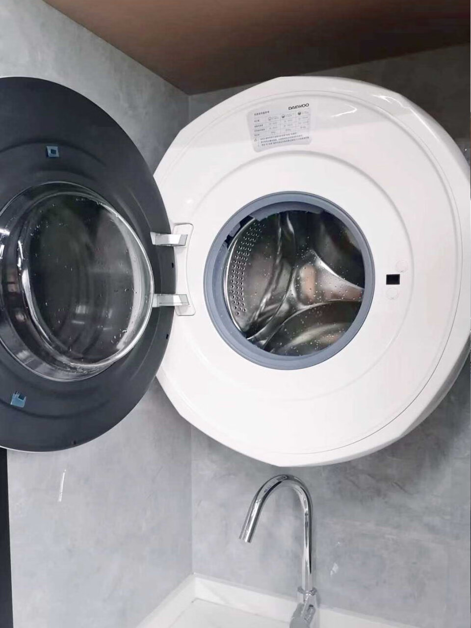 大宇（DAEWOO）壁挂洗衣机 3公斤迷你滚筒洗衣机全自动 婴儿洗衣机 dd直驱变频 DY-BGX05 皎月白,第2张