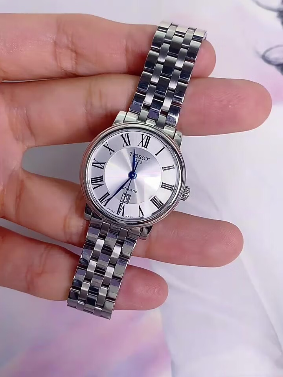 天梭（TISSOT）瑞士手表 卡森臻我系列腕表 钢带石英女表T122.210.11.033.00,第2张