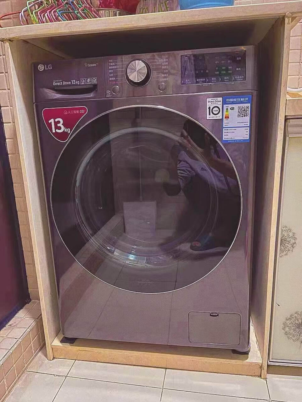 LG洗衣机 全自动滚筒洗烘一体机 AI智能 直驱变频 蒸汽除菌除螨 快洗14分钟中途添衣 大容量 【2022商场同款洗烘一体】11公斤FD11BW4,第2张