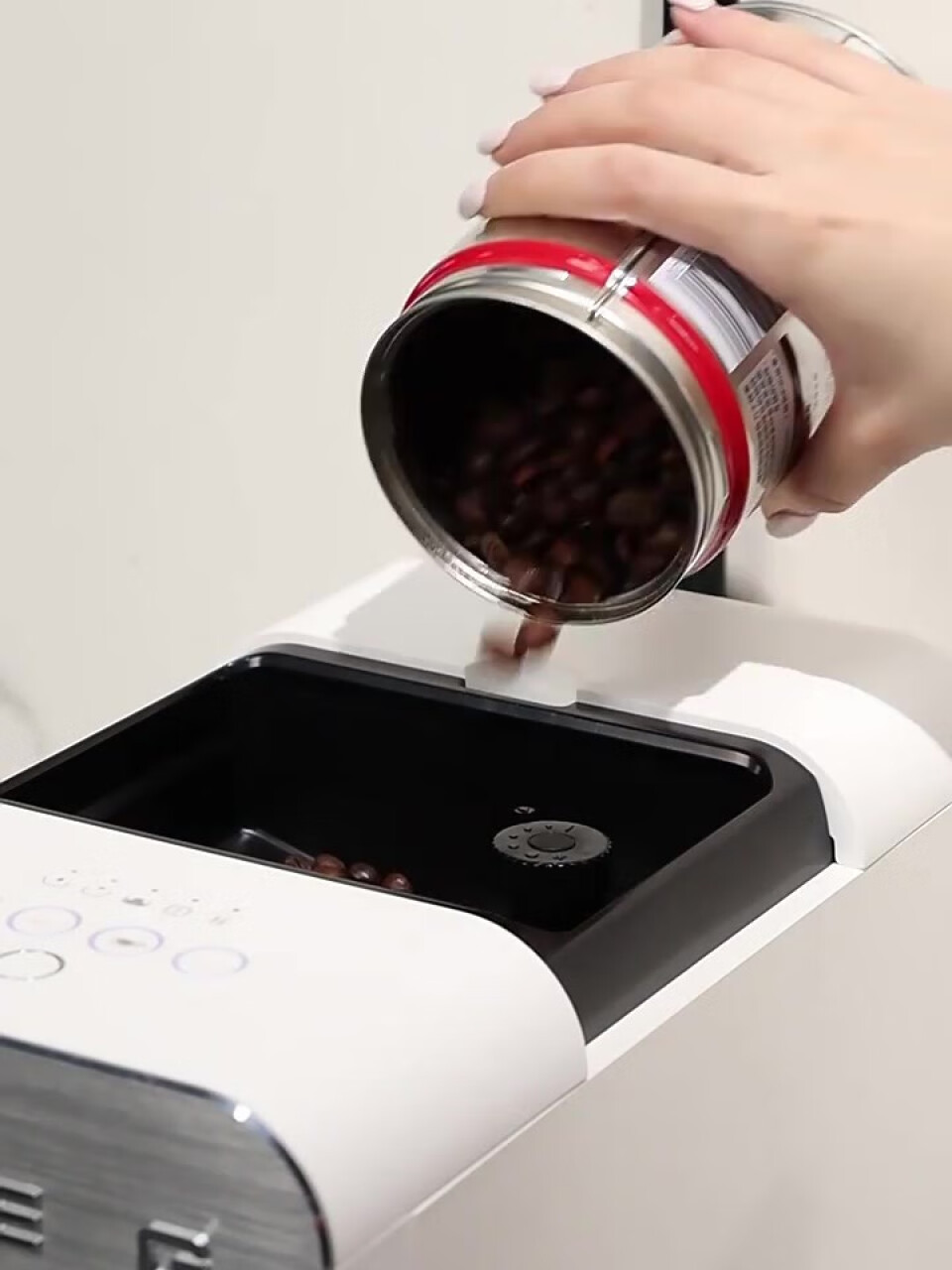 SMEG 斯麦格 意大利意式咖啡机全自动家用 蒸汽打奶泡 磨豆机咖啡豆研磨机 BCC02 白色,第3张