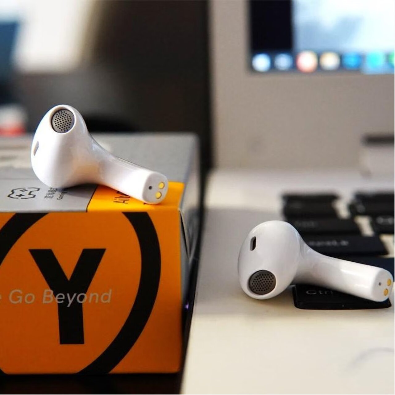 QCY AilyPods真无线蓝牙耳机无线耳机通话降噪半入耳游戏低延迟运动适用于苹果华为iPhone小米荣耀手机 白色,第4张