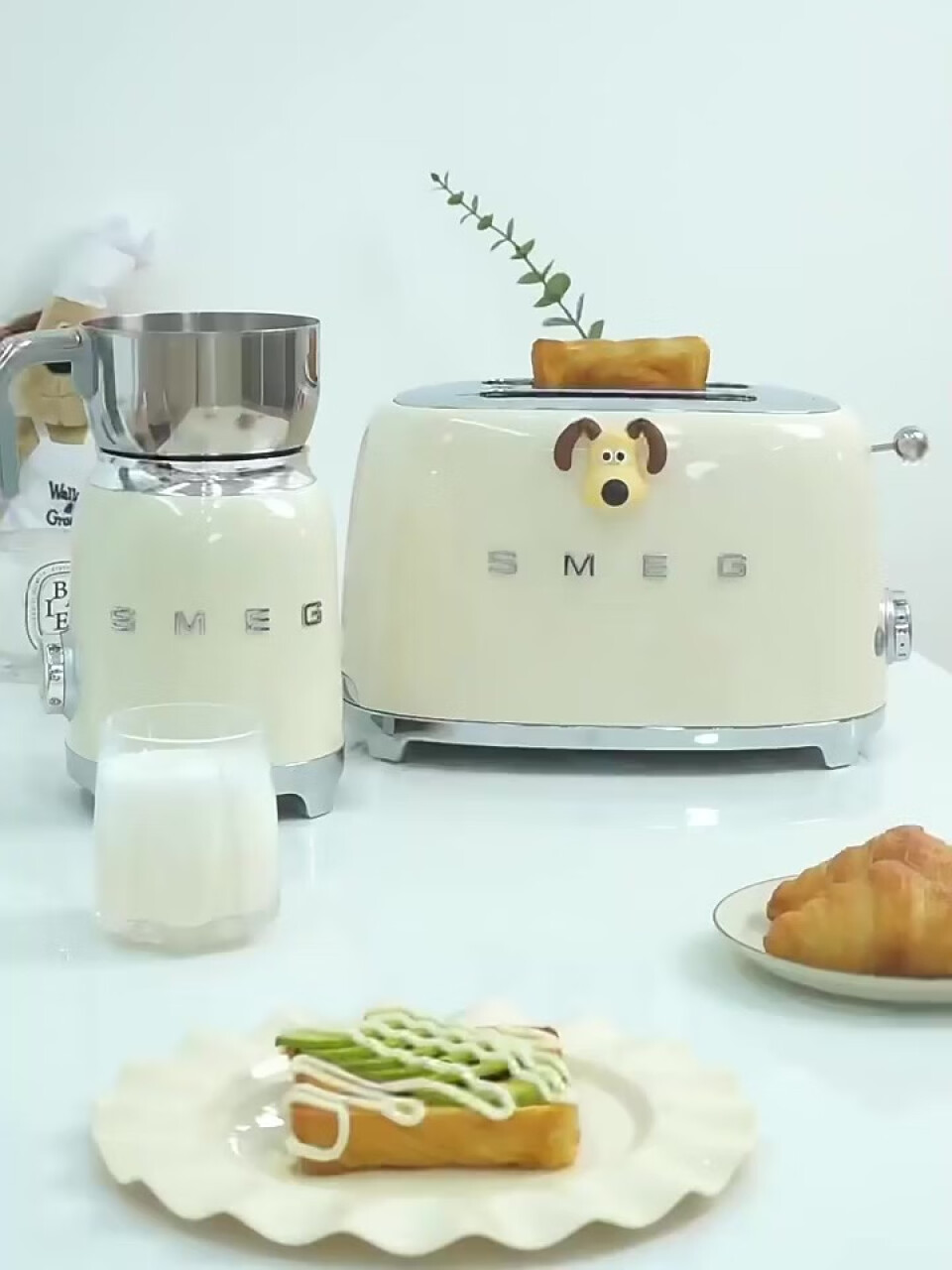 SMEG 斯麦格 意大利进口 复古烤面包机不锈钢 吐司机多士炉 TSF01多色可选 奶白色,第2张