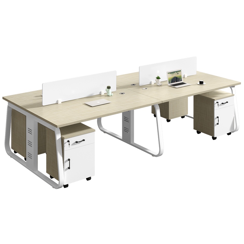 亨黎 办公桌椅组合 职员桌 现代简约办公家具 四人位 员工屏风办公桌 工位 电脑桌 黑白色（1.2米） 色卡（定制颜色）