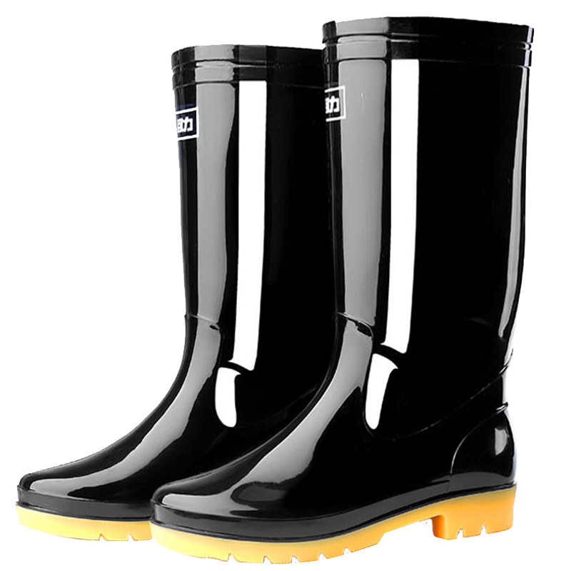 回力雨鞋男士款时尚雨靴户外防水不易滑耐磨HL807中筒黑色43码