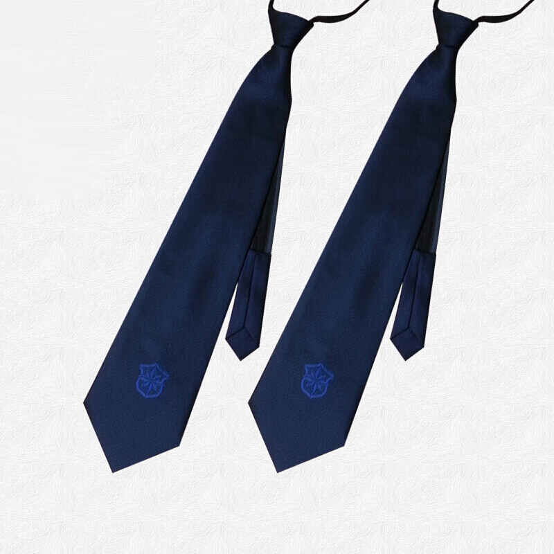 配件 保安服配件藏蓝色领带 防滑式拉链领带 酒店保安手打领带物业保安领带