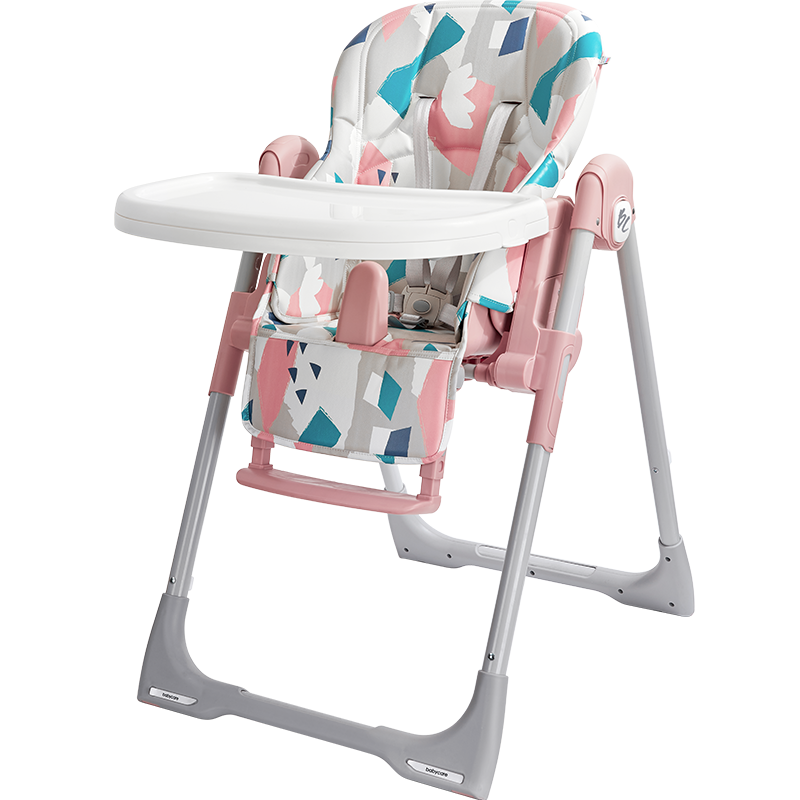 babycare宝宝餐椅 多功能婴儿便携可折叠家用餐座椅轻奢吃饭椅子NZA002-A卡洛粉DCW