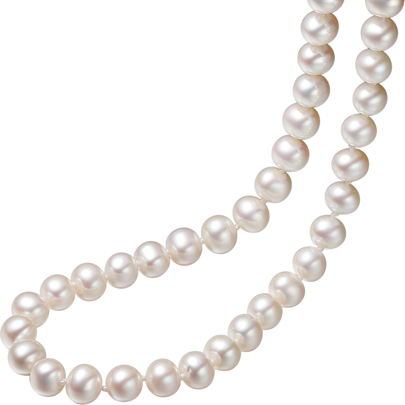 周六福珠宝  简约珍珠项链女款 S925银扣淡水珍珠项链 X058607 约45cm