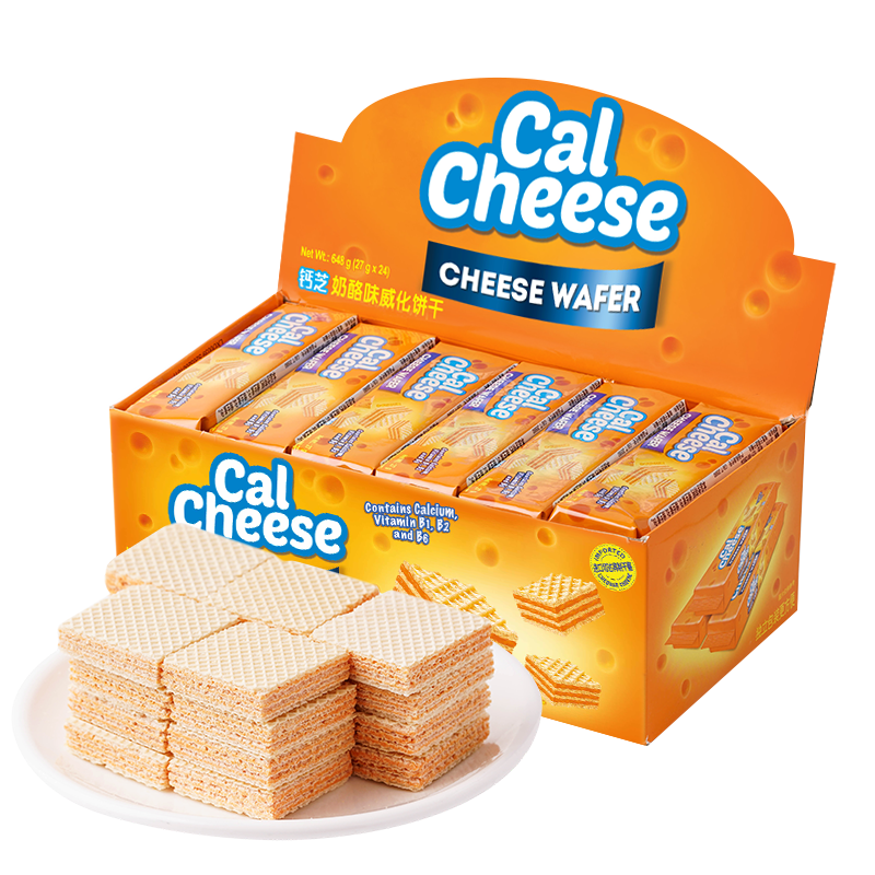 钙芝（Calcheese）奶酪味威化饼干 休闲零食早餐食品小吃轻食 648克 （两个版本随机发货） 