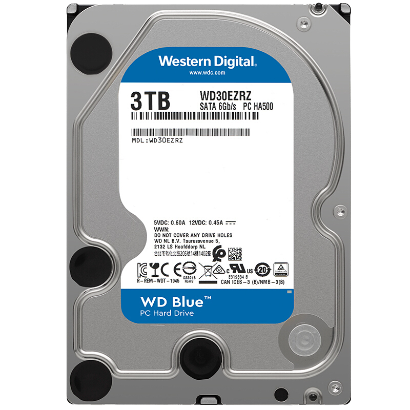 西部数据（WD）蓝盘  3.5英寸SATA3 6GB电脑台式机械硬盘 西部数据 蓝盘 WD20EZBX 2T 7200