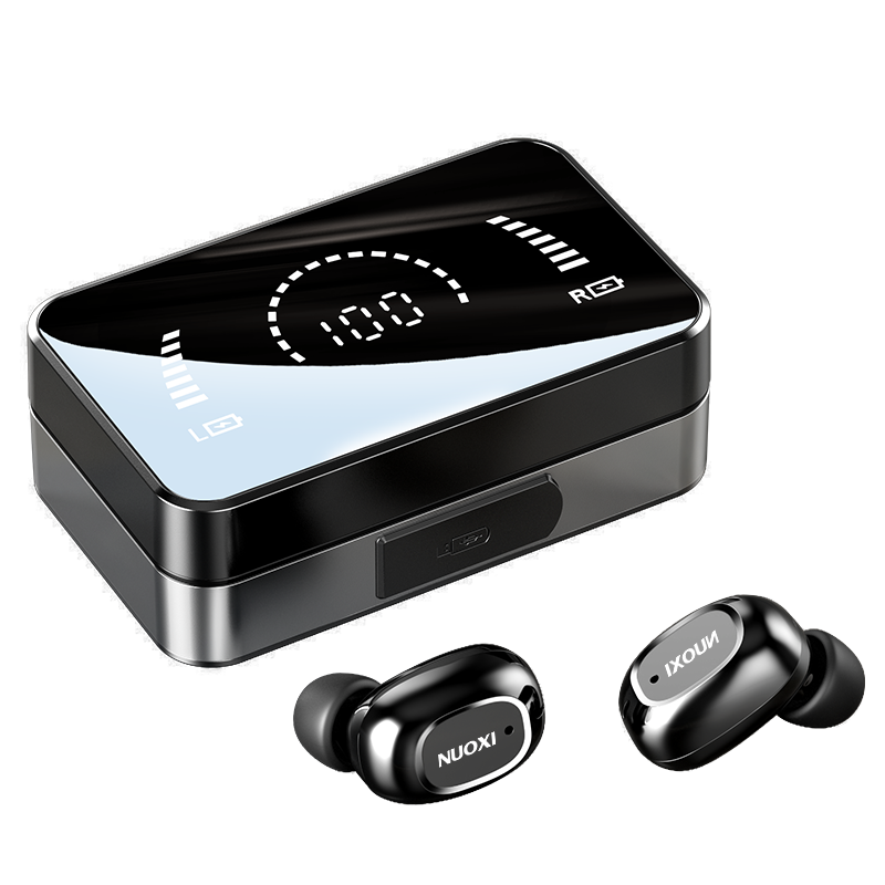 MC T5真无线蓝牙耳机降噪双耳入耳式运动跑步迷你隐形游戏通用于华为苹果vivo小米oppo荣耀手机 迈从T5尊贵黑（智能数显/高清镜面/9D音效）