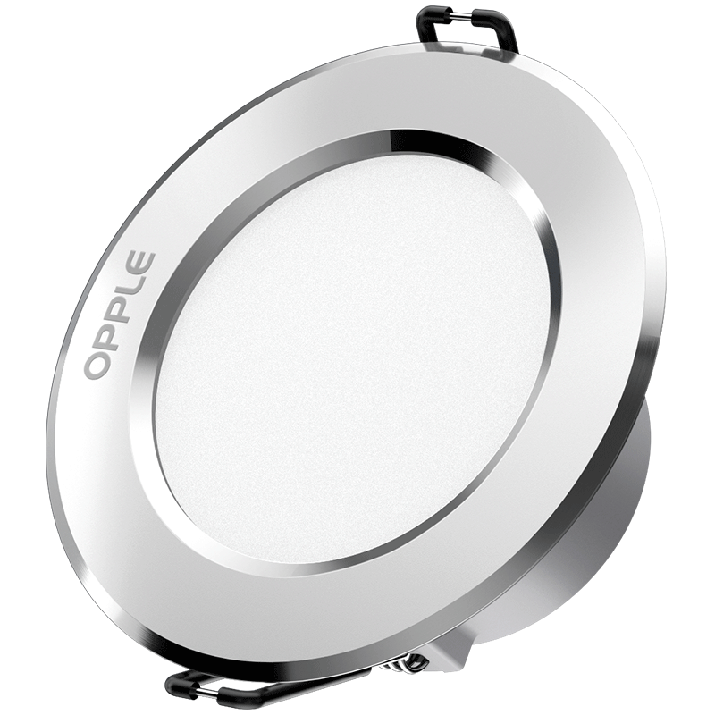 欧普照明（OPPLE）LED筒灯天花灯 铝材砂银款3瓦暖白光 开孔7-8厘米 10只装