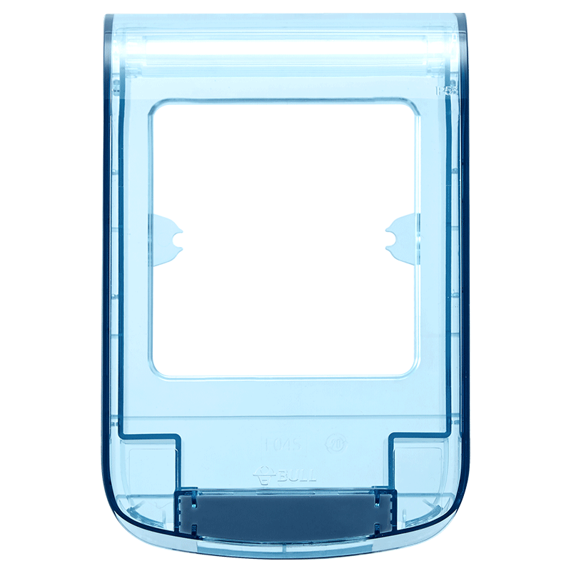 公牛(BULL)开关插座 通用透明蓝色86型防水盒 防溅盒防水罩插座浴室防水面板盒F04S（仅适合86型暗装使用）