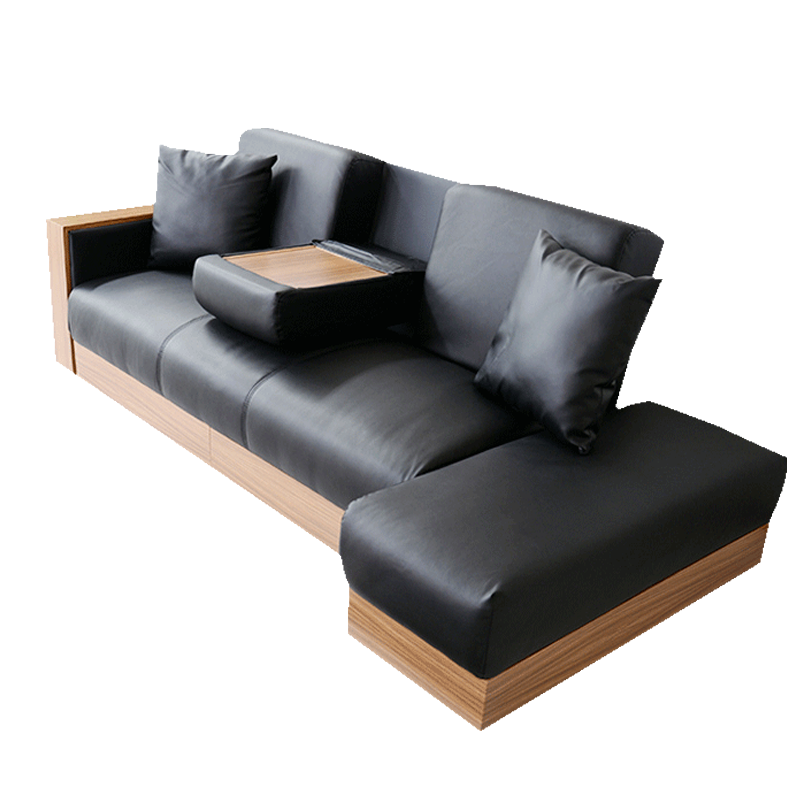 奥古拉 沙发床两用折叠多功能小户型沙发床日式简约沙发组合 皮质款-白色 配白枫木色边