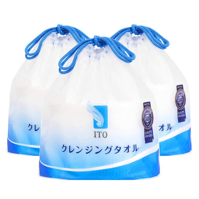 日本ITO洁面巾 美容干湿两用一次性洗脸巾 加厚擦脸巾 一卷约250g*3卷（新老包装随机发）