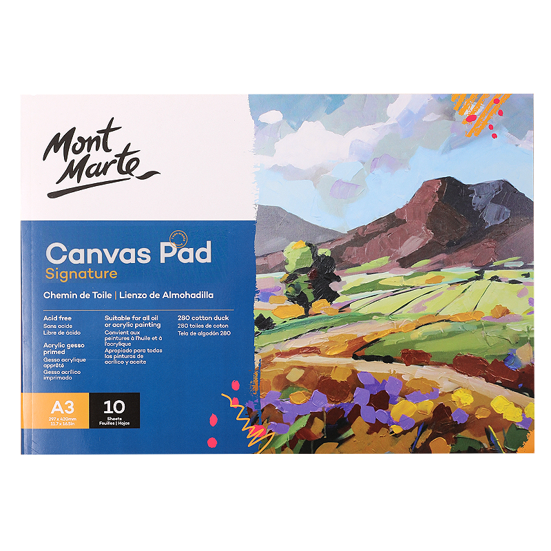 蒙玛特(Mont Marte)油画布本子a3 丙烯油画颜料学生画画工具棉布油画布套装 美术绘画油画纸CAXX0023
