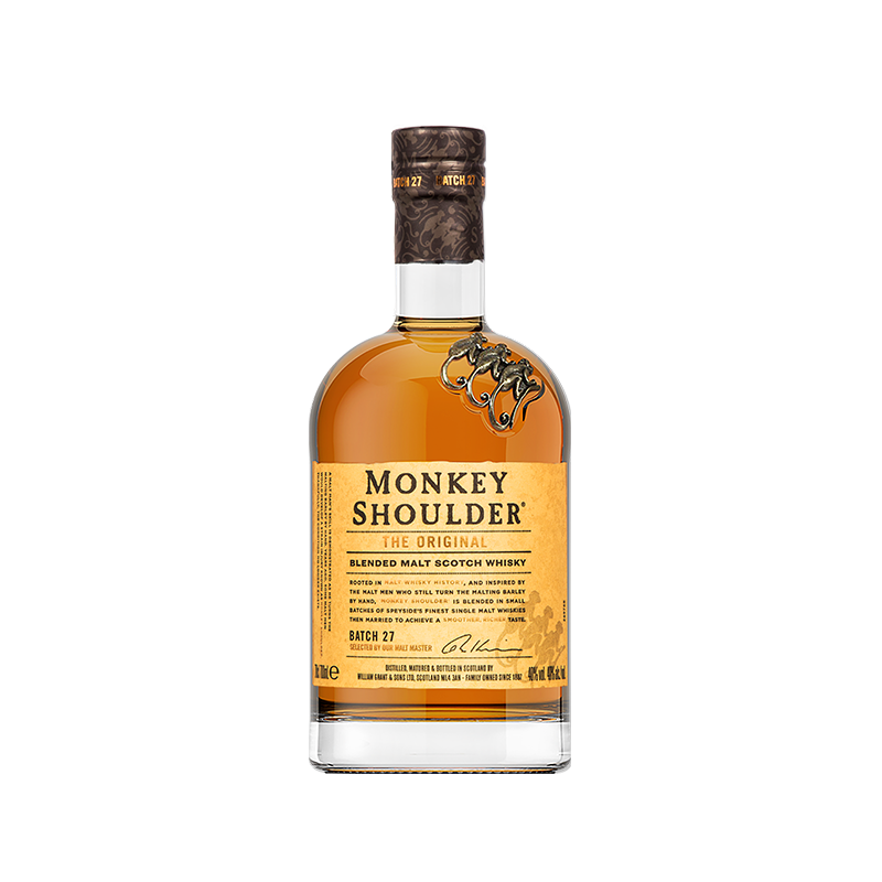 三只猴子（Monkey Shoulder）洋酒 调配麦芽苏格兰威士忌 700ml 基酒调配