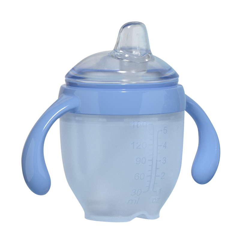 爱咔威(igroway)硅胶鸭嘴杯IKV婴幼儿水杯吸管杯宝宝喝水6个月带吸管大宝宝学饮杯 160ml 浅草绿