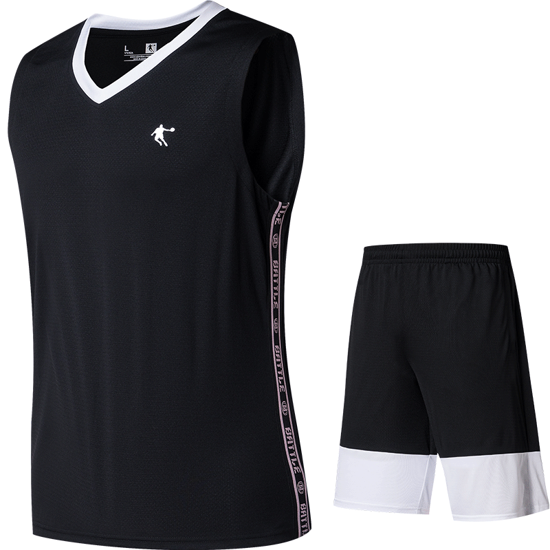 乔丹 男装篮球套装背心短裤运动服两件套男士球衣速干 XNT23202106B 黑色 2XL