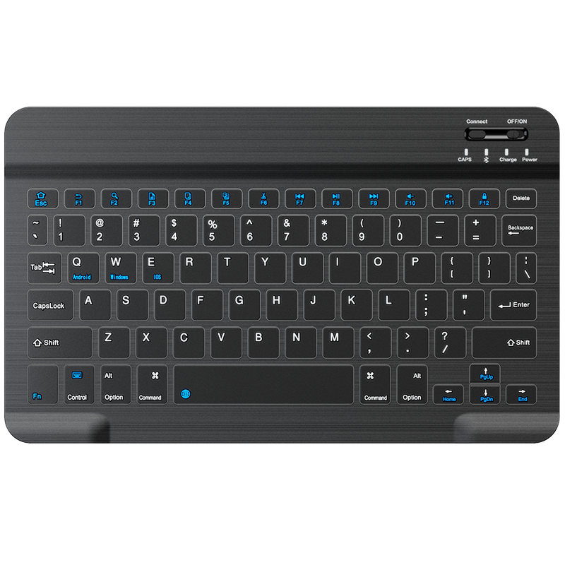 英菲克（INPHIC）V750B可充电无线蓝牙键盘 轻音办公键盘 ipad电脑平板通用 超薄便携78键 巧克力按键 黑