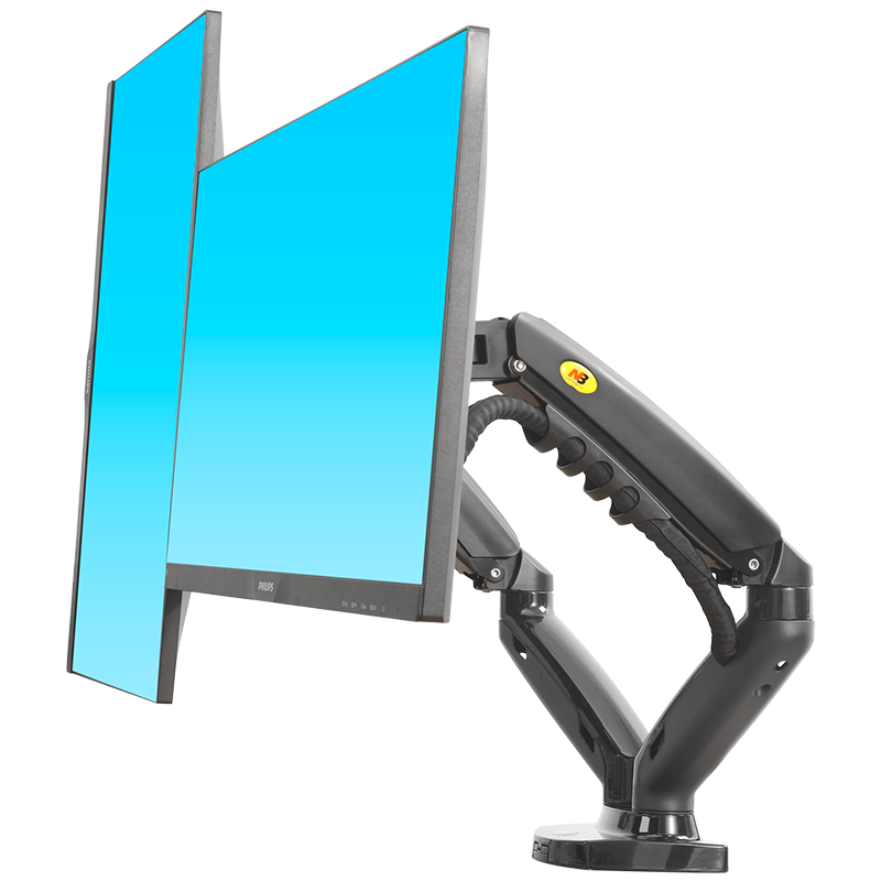 NB F160 显示器支架 双屏拼接电脑支架 免打孔双屏显示器支架臂 桌面显示器底座伸缩旋转升降17-27英寸