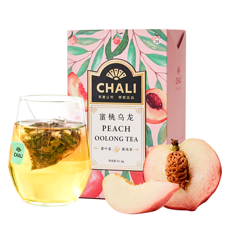 茶里 ChaLi  茶叶  蜜桃乌龙袋泡茶水果茶果粒茶白桃乌龙茶包冷泡茶15包