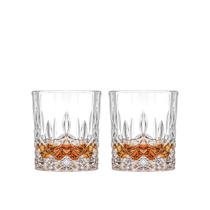 CLITON 玻璃威士忌酒杯 加厚雕花欧式烈酒杯洋酒杯家用水杯玻璃杯套装 6只装CL-JB07