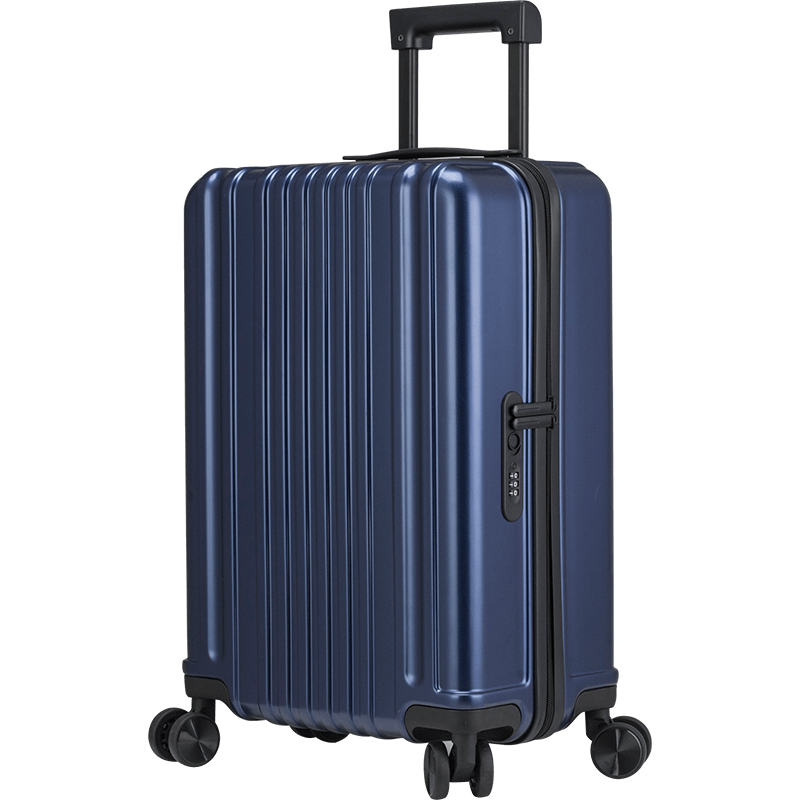 卡拉羊拉杆箱20英寸可登机大学生拉链行李箱男女时尚炫彩万向轮旅行箱出差密码箱子CX8565深蓝