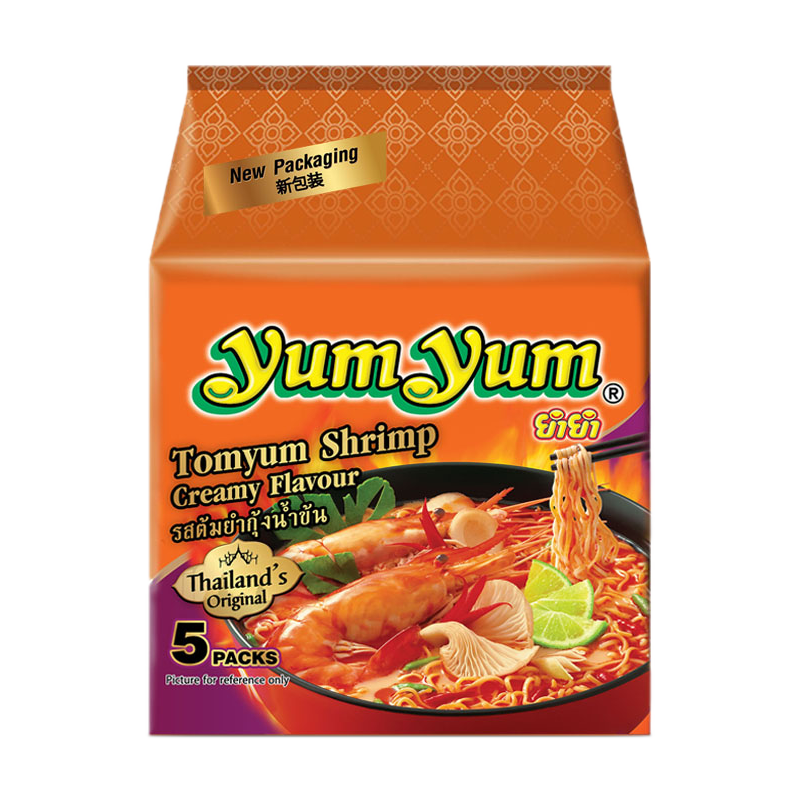 泰国进口  养养牌（yumyum）冬阴功酸辣虾味浓汤面  70g*5包  五连包 速食方便面