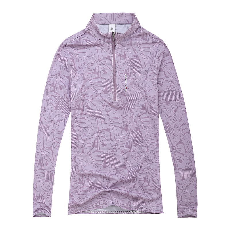悍獸 户外迷彩速干衣女长袖T恤修身显瘦弹力透气快干衣女运动徒步登山 迷彩紫色 XL