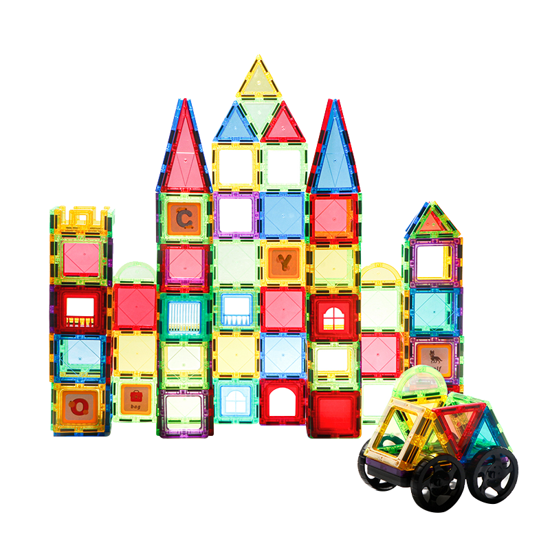 魔磁玩家（MAGPLAYER）儿童玩具彩窗磁力片157件套建构片男孩自由拼插磁力积木女孩拼图吸磁石玩具生日礼物