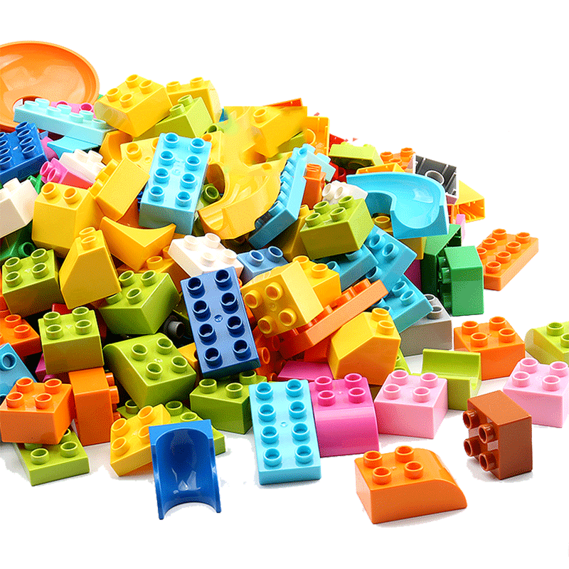 费乐（FEELO）大颗粒积木拼装拼插兼容乐高3-6周岁儿童玩具500g基础颗粒（彩袋装）1645-1