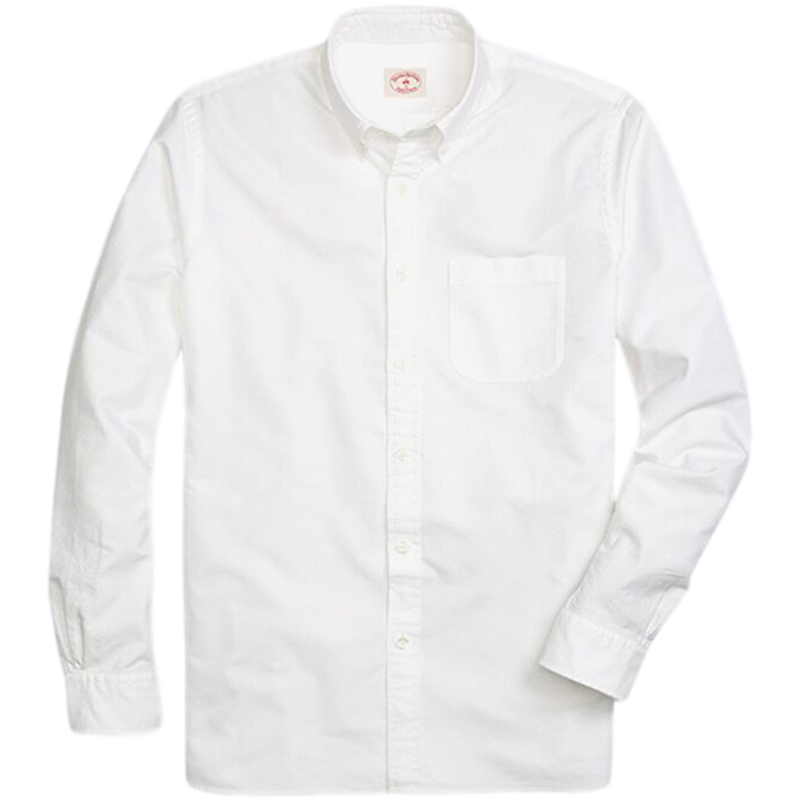 Brooks Brothers/布克兄弟经典款男士修身纯色牛津纺休闲衬衫 1001-白色 XL
