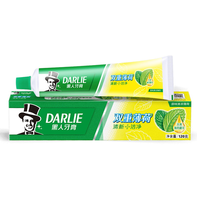 黑人（DARLIE）双重薄荷牙膏120g 清新口气 防蛀固齿（新旧包装随机发放）