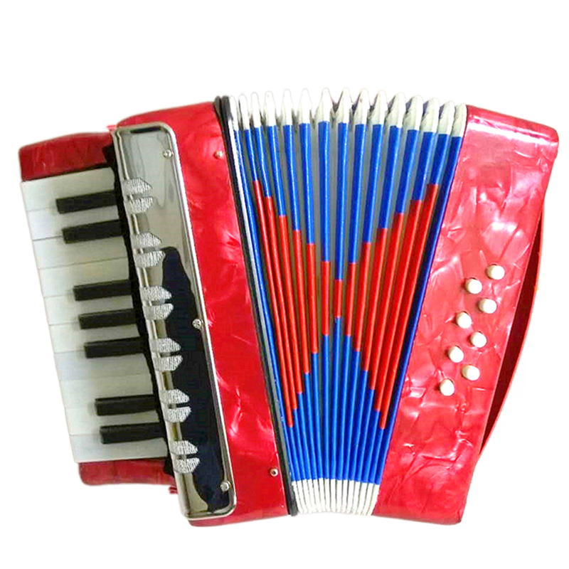 贝乐风儿童手风琴音乐玩具17键8BS 实木非塑料品 音乐早教乐器启蒙礼物 红色
