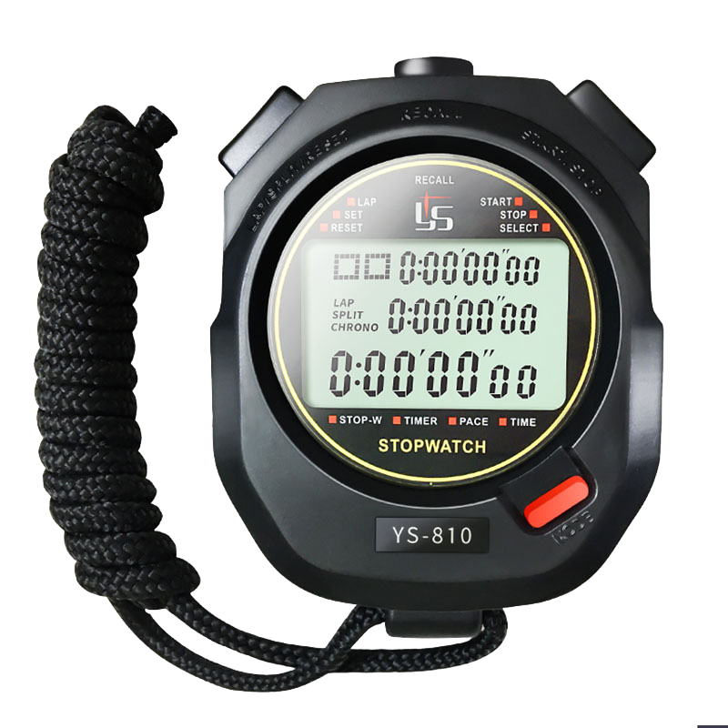 智汇 电子秒表计时器专业健身体育运动学生跑步训练游泳裁判防水多功能 YS-801黑色1道 秒表