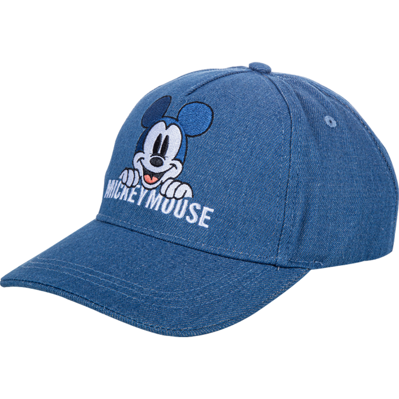 迪士尼(Disney)儿童棒球帽男童遮阳帽宝宝太阳帽春夏季防晒帽 蓝色米奇 头围52CM（建议3-5岁）